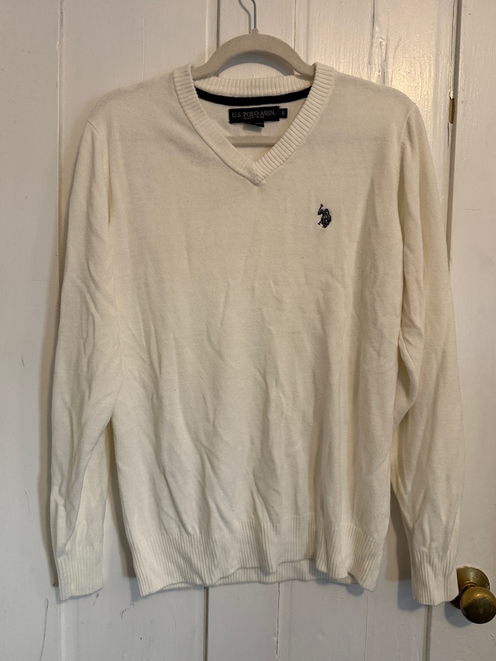U.S. Polo Assn. V-Neck Sweater — Cream